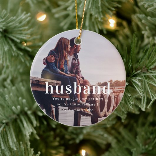 Husband | Sentimental Foto Keepake Weihnachten Keramik Ornament (Baum)