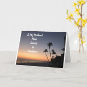 **HUSBAND** SONNENVERKEHR BIRTHTAG SONNENUNTERGANG KARTE (Gelbe Blume)