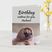 Husband Spaß Birthday Wisdom Niedlicher Mops Dog Karte (Gelbe Blume)