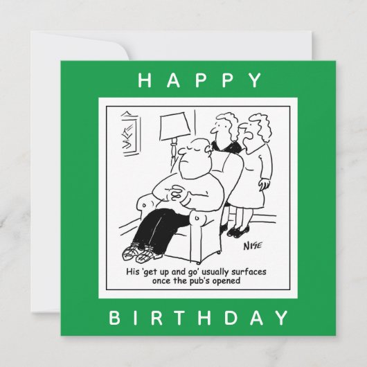 Husband steht auf und geht, wenn Pub den Cartoon ö Karte (Vorderseite)