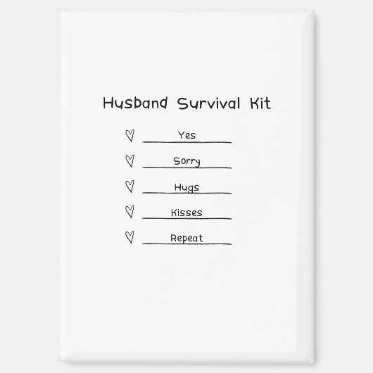 Husband Survival Kit niedlich Magnet (Vorderseite)