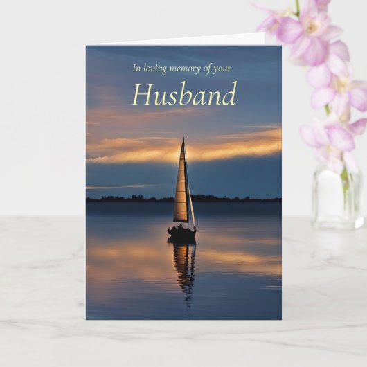 Husband Sympathy with Sailboat on the Water Karte (Orchidee)