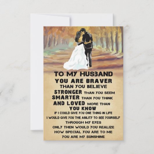 Husband To My Husband You Are Sunshine RSVP Karte (Vorderseite)