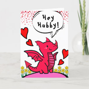 Husband Valentine Niedlich Magischer Roter Drache Karte