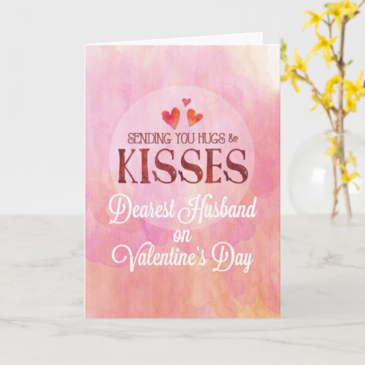 Husband Valentine Sending Hugs and Kisses Karte (Gelbe Blume)