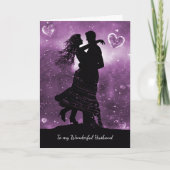 Husband Valentines Day with Silhouetted Couple Karte (Vorderseite)