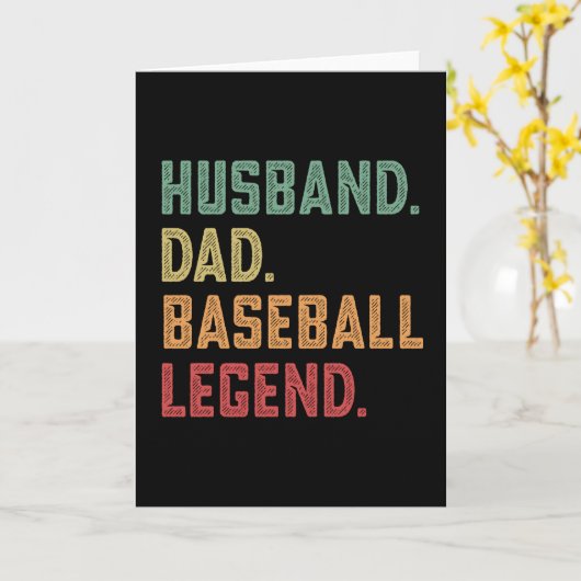 Husband Vater Baseball Legend Sports Karte (Gelbe Blume)