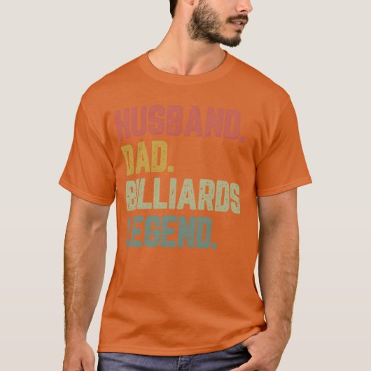 Husband Vater Billiards Legend Funny Father Rettro T-Shirt (Vorderseite)