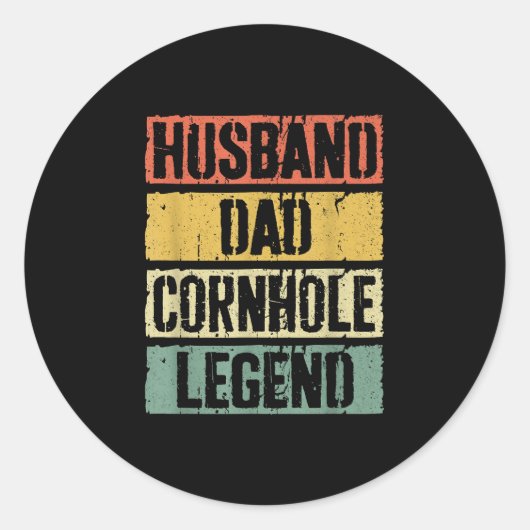 Husband Vater Cornhole Legend Runder Aufkleber (Vorderseite)
