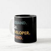 Husband Vater Developer Legend Funny Programmers Zweifarbige Tasse (Vorderseite Links)
