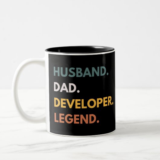 Husband Vater Developer Legend Funny Programmers Zweifarbige Tasse (Links)
