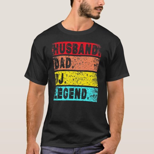 Husband Vater DJ Legend Funny DJ Disk Jockey Music T-Shirt (Vorderseite)