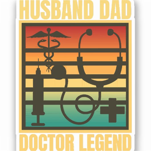 Husband Vater Doctor Legend Aufkleber (Vorderseite)