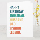 Husband Vater Fischen Legend Individuelle Name Geb Karte (Gelbe Blume)