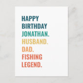 Husband Vater Fischen Legend Individuelle Name Geb Postkarte (Vorderseite)