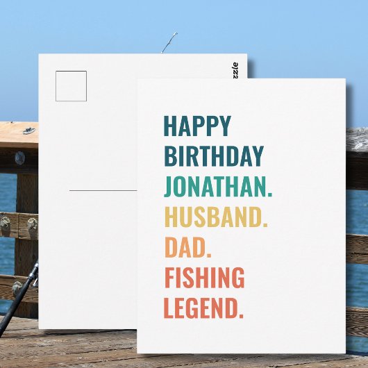 Husband Vater Fischen Legend Individuelle Name Geb Postkarte
