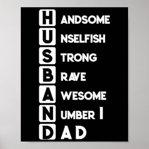Husband-Vater Handsome Unselofish Strong Brave Awe Poster