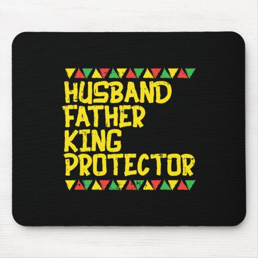 Husband Vater King Protector Kente Black African Mousepad (Vorne)