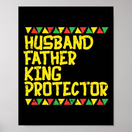 Husband Vater King Protector Kente Black African Poster (Vorne)