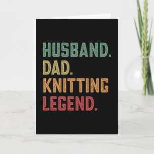 Husband-Vater Knitting Legend Strick Karte