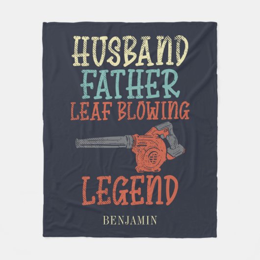 Husband Vater Leaf Blower Legend Novelty Fleecedecke (Vorderseite)