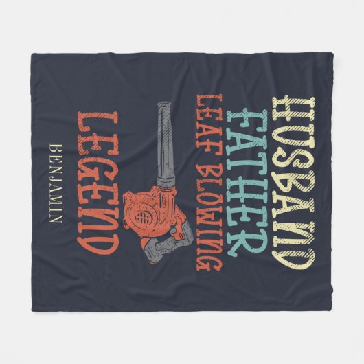 Husband Vater Leaf Blower Legend Novelty Fleecedecke (Vorderseite (Horizontal))