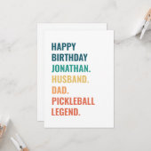 Husband Vater Pickleball Legend Individuelle Name  Karte (Vorderseite/Rückseite Beispiel)