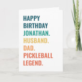 Husband Vater Pickleball Legend Individuelle Name  Karte (Vorderseite)