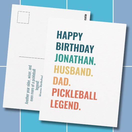Husband Vater Pickleball Legend Individuelle Name  Postkarte