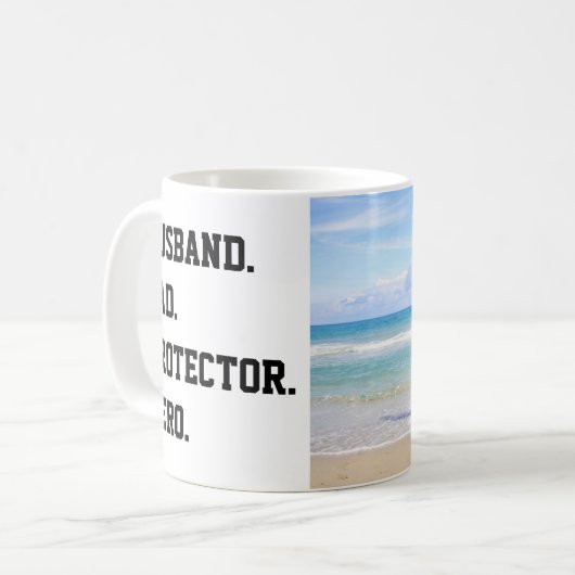 Husband, Vater, Protector, Helden-Vatertag-Foto Kaffeetasse (Vorderseite Links)