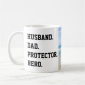 Husband, Vater, Protector, Helden-Vatertag-Foto Kaffeetasse (Links)