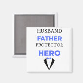Husband Vater Protector Hero bl Magnet (Vorderseite/Rückseite)