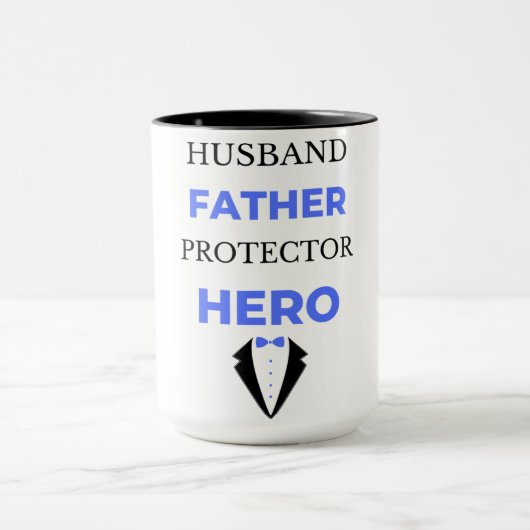 Husband Vater Protector Hero bl Tasse (Zentrum)