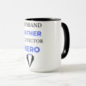 Husband Vater Protector Hero bl Tasse (VorderseiteRechts)