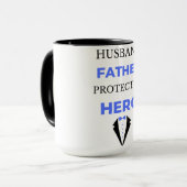 Husband Vater Protector Hero bl Tasse (Vorderseite Links)