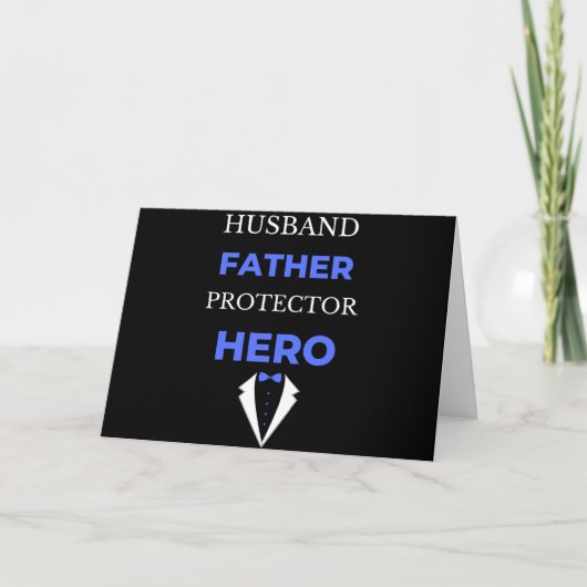 Husband Vater Protector Hero Feiertagskarte (Vorderseite)