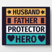 Husband Vater Protector Hero Plaque Fotoplatte (Vorderseite)