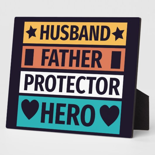 Husband Vater Protector Hero Plaque Fotoplatte (Seite)