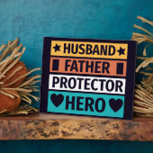 Husband Vater Protector Hero Plaque Fotoplatte (Seite)
