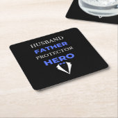 Husband Vater Protector Hero Rechteckiger Pappuntersetzer (angewinkelt)