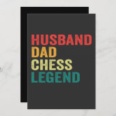 Husband Vater Schach Legend Funny Vatertag Retro Einladung (Vorne/Hinten)