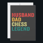 Husband Vater Schach Legend Funny Vatertag Retro Einladung<br><div class="desc">Schachmatt, Geschenk, Geburtstag, Schach, Papa, Geschenk, Geburtstag, Vater, Intelligenz, Spiel</div>