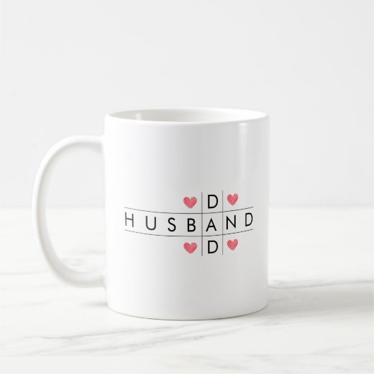 Husband Vater Simple Word Game Individuelle Name Kaffeetasse (Links)