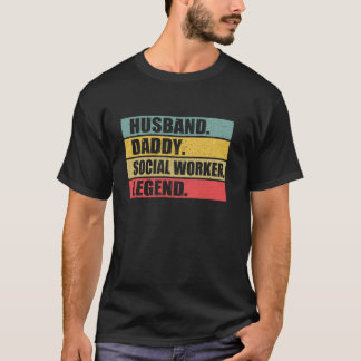 Husband Vater Social Worker Zitat Vintag Väter Da T-Shirt