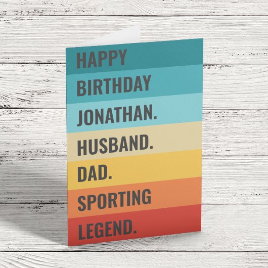 Husband Vater Sporting Legend Fun Geburtstag Karte