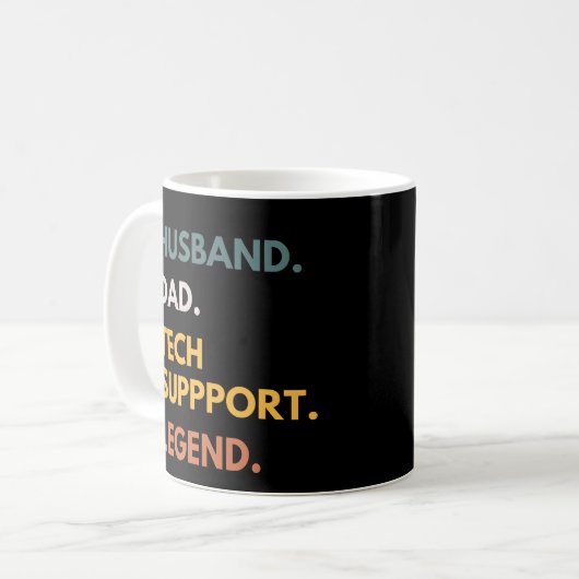 Husband Vater Tech Support Legend Funny Daddy Kaffeetasse (Vorderseite Links)