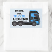 Husband Vater Trucker Legend Funny Rechteckiger Aufkleber (Tasche)