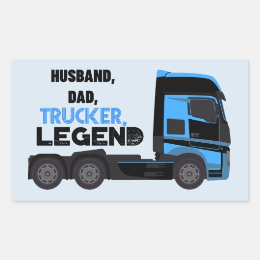Husband Vater Trucker Legend Funny Rechteckiger Aufkleber (Vorderseite)