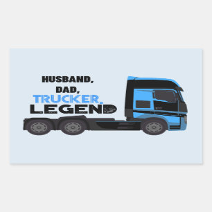 Husband Vater Trucker Legend Funny Rechteckiger Aufkleber