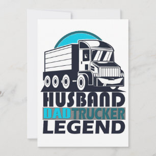 Husband Vater Trucker Legend Funny Truck Driver Tr Einladung